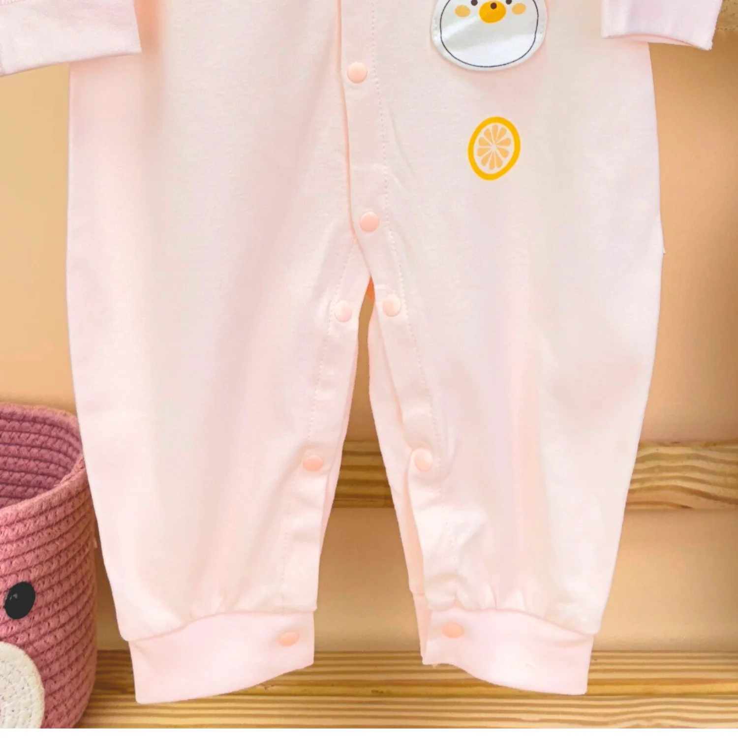 Organic Cotton Full Body Romper For Baby | New Lemon | Pack of 1 - Image 6