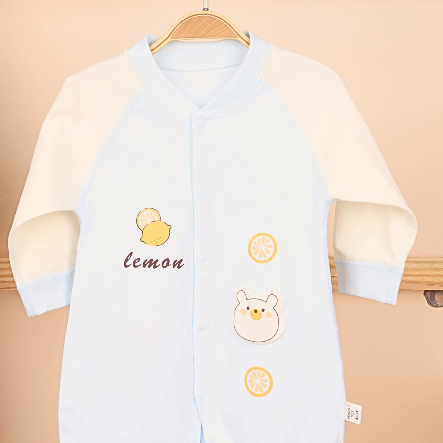Organic Cotton Full Body Romper For Baby | New Lemon | Pack of 1 - Image 8