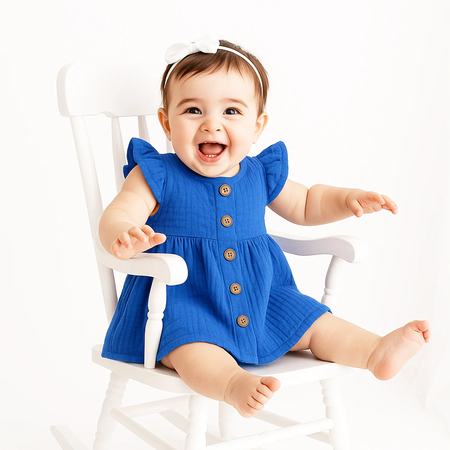 Organic Cotton Girls Frock | Comfortable & Stylish Ribbed Frock For Toddlers | Pack of 1 - Image 2
