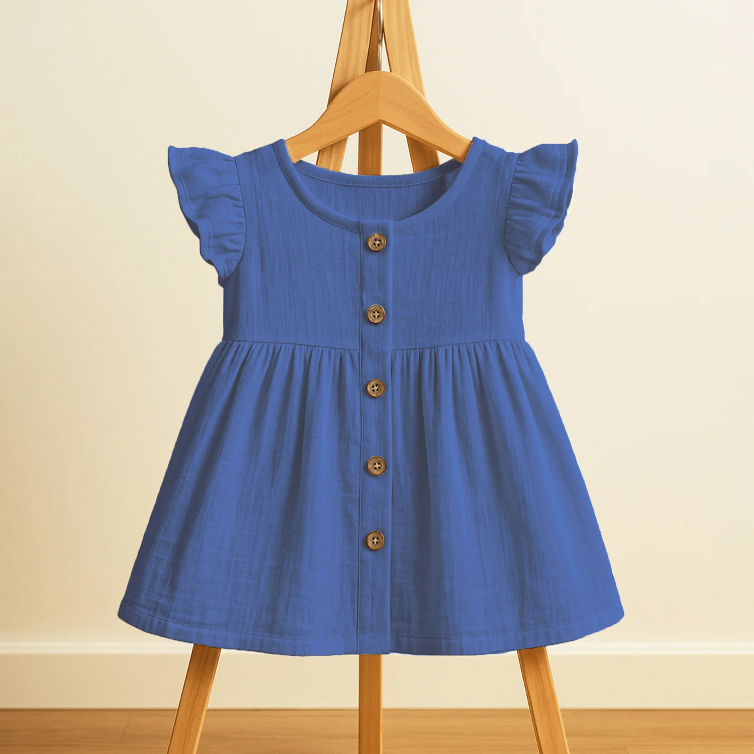 Organic Cotton Girls Frock | Comfortable & Stylish Ribbed Frock For Toddlers | Pack of 1 - Image 6