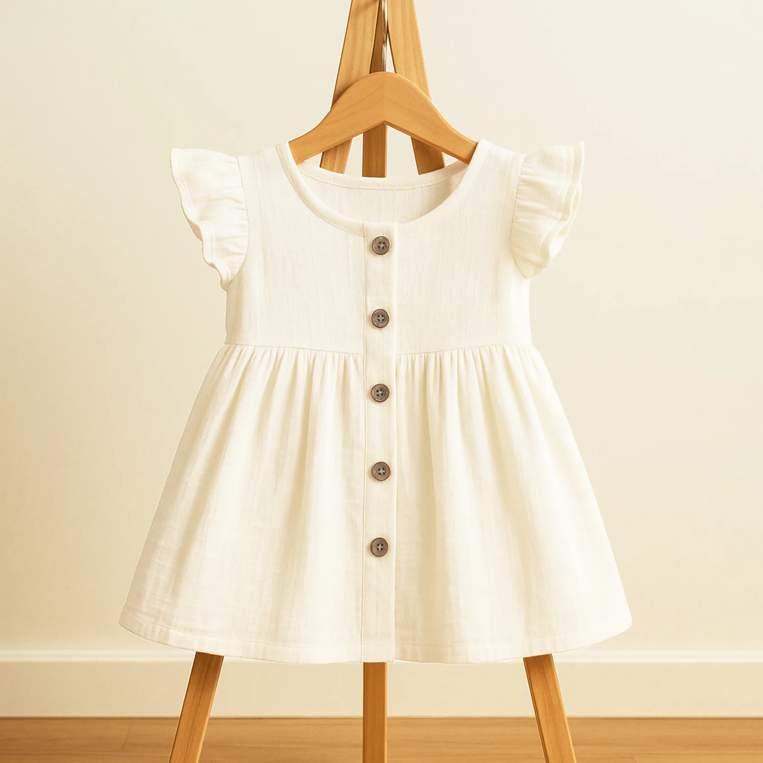 Organic Cotton Girls Frock | Comfortable & Stylish Ribbed Frock For Toddlers | Pack of 1 - Image 8