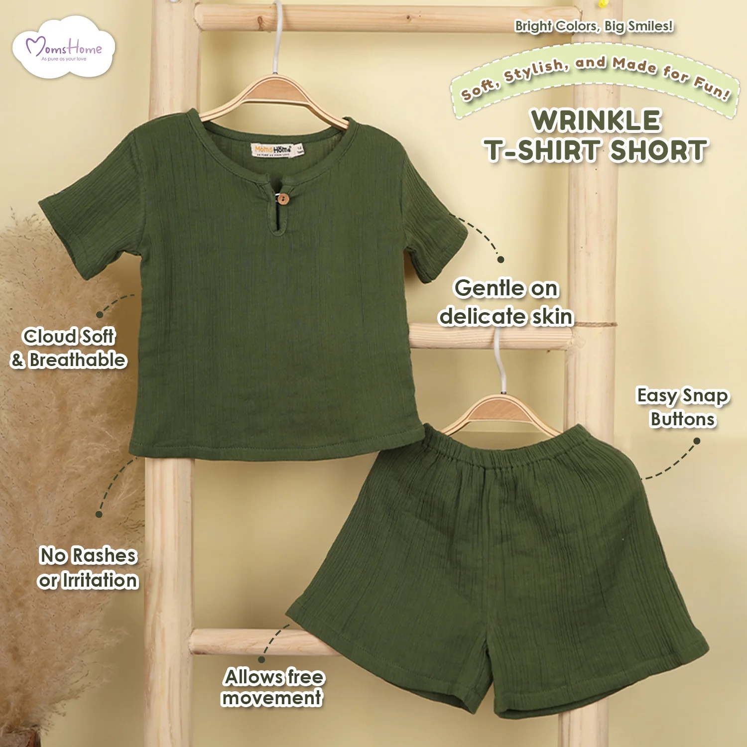 Organic Cotton Kids Co-Ord Set | T- Shirt & Short | Pack of 1 - Image 3