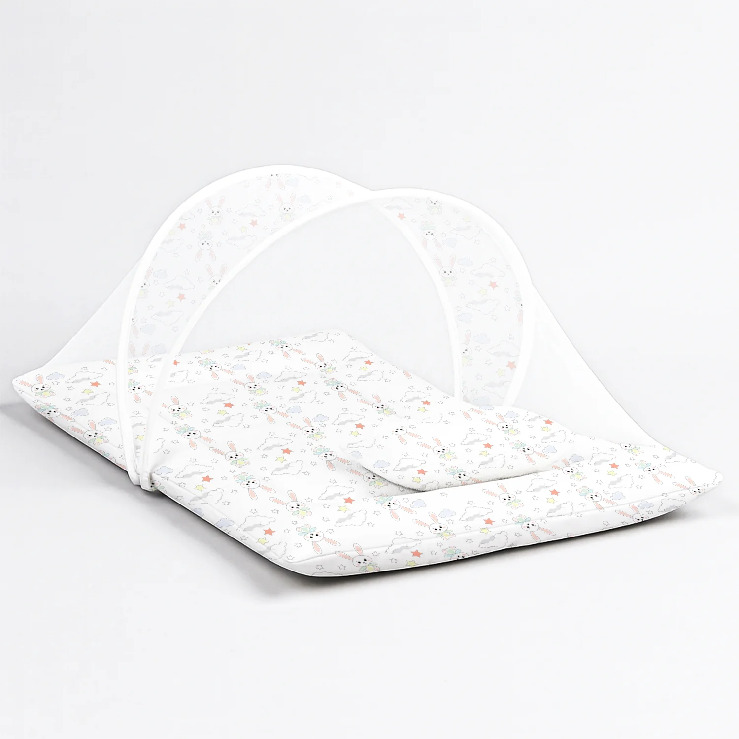 Organic Cotton Muslin Foldable Mosquito Net Bedding | Pack of 1 - Image 11