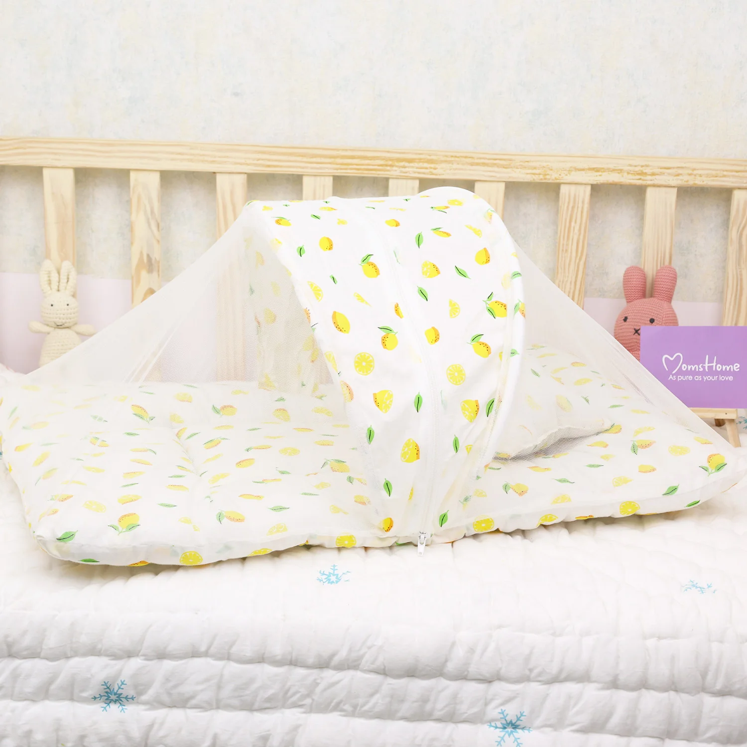 Organic Cotton Muslin Foldable Mosquito Net Bedding | Pack of 1 - Image 3