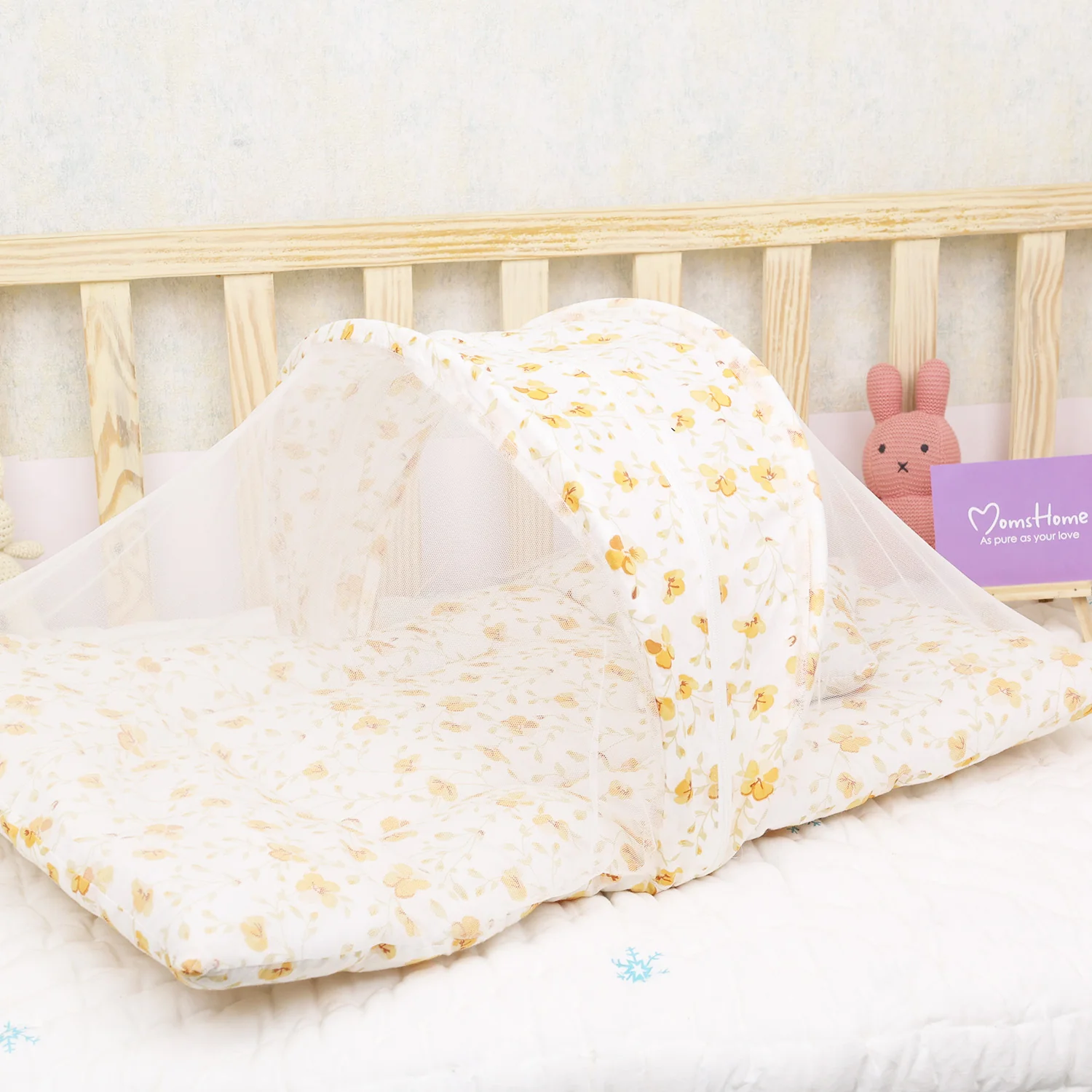 Organic Cotton Muslin Foldable Mosquito Net Bedding | Pack of 1 - Image 6