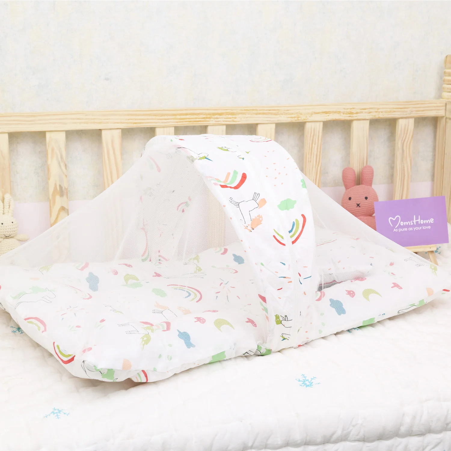 Organic Cotton Muslin Foldable Mosquito Net Bedding | Pack of 1 - Image 8