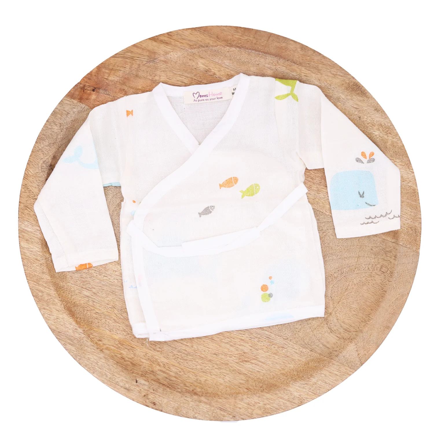 Organic Cotton Muslin Front Open Kimono Jhabla & Nappy For New Born Baby | New Born Baby Clothing | Lemon, Blue Whale | Pack of 4 - Image 3