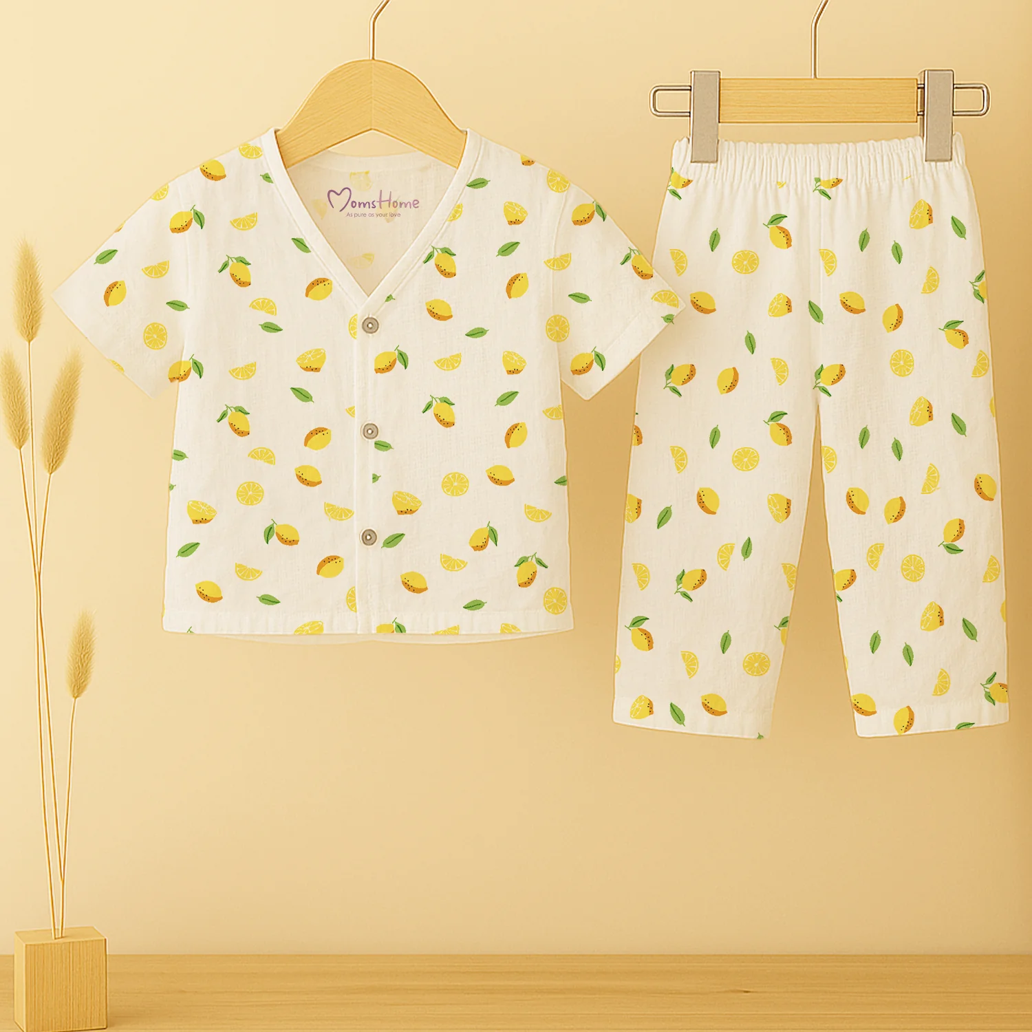 Organic Cotton Muslin Jhabla and Pant Set | Muslin Clothing For Newborn Babies | Half Sleeve Baby Jabla and  Baby Pajama Co-Ord Set | Set of 1 - Image 11