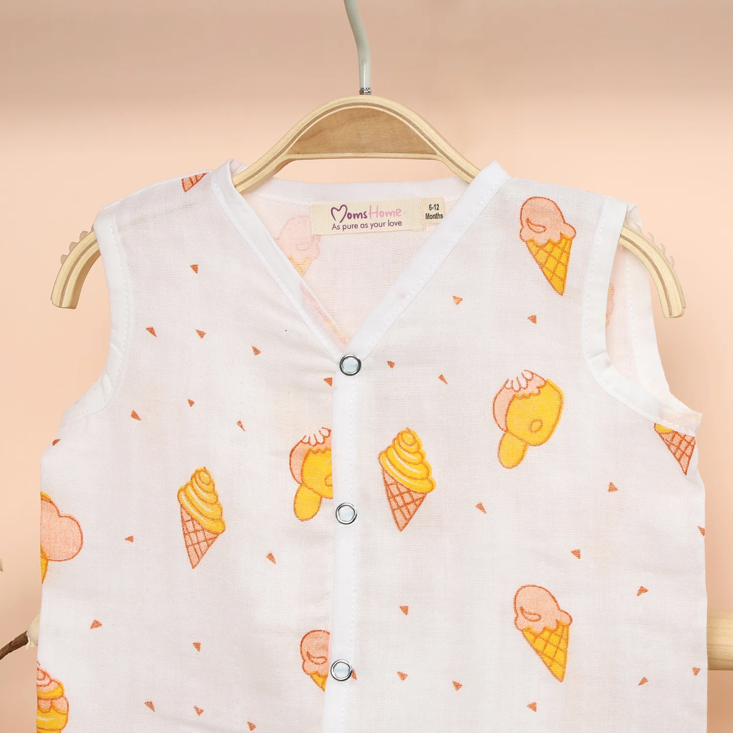 Organic Cotton Muslin Jhabla Short Set | Summer Clothing Set | 6-12 Months - Image 7