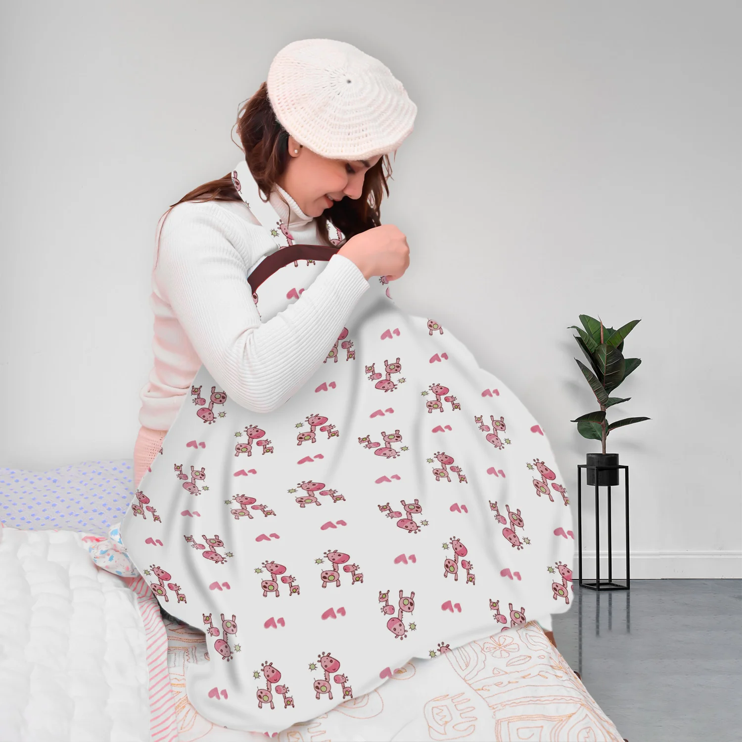 Organic Cotton Muslin Nursing Cover For Breastfeeding | Feeding Apron | 100x70 CM | Pack of 1 - Image 10