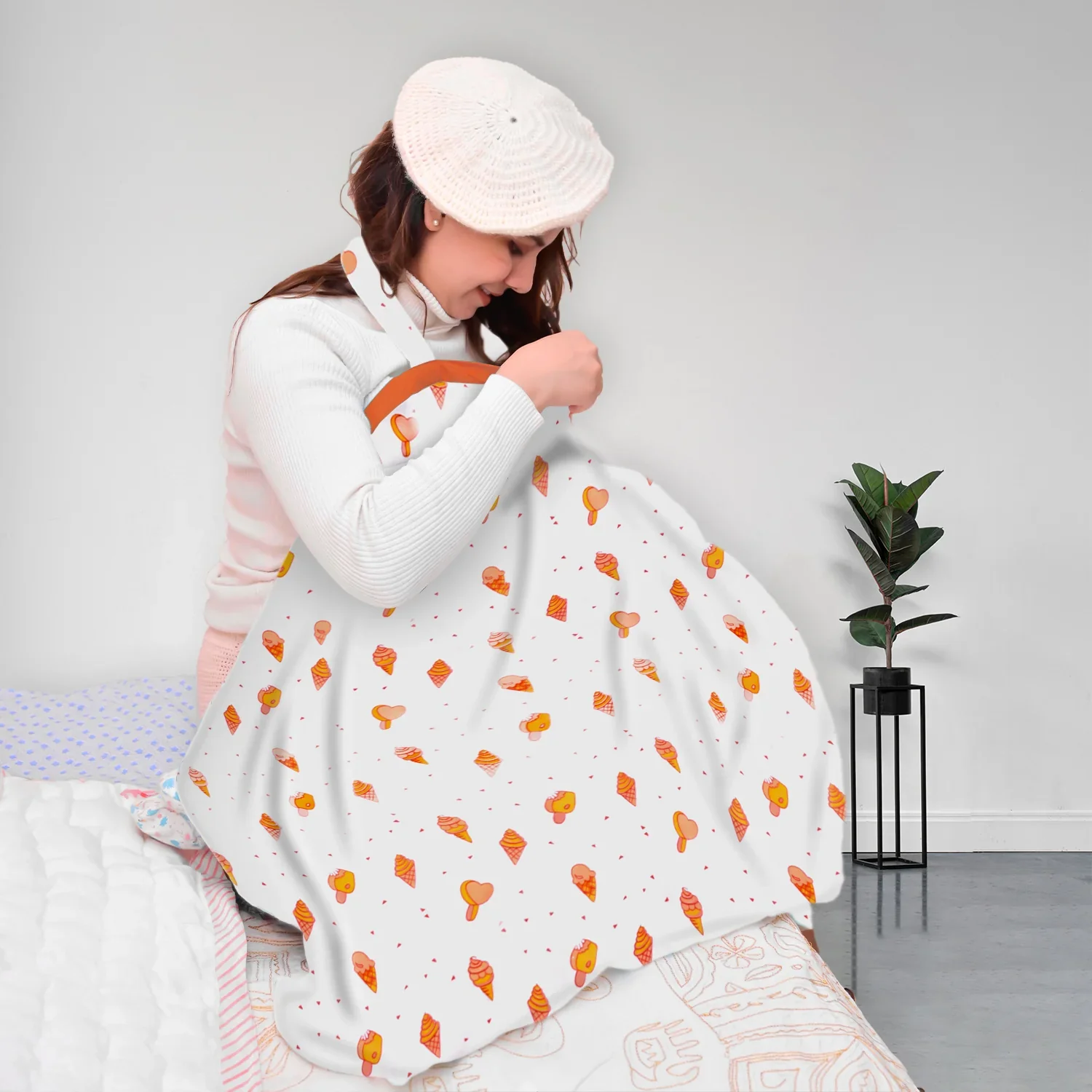 Organic Cotton Muslin Nursing Cover For Breastfeeding | Feeding Apron | 100x70 CM | Pack of 1 - Image 11
