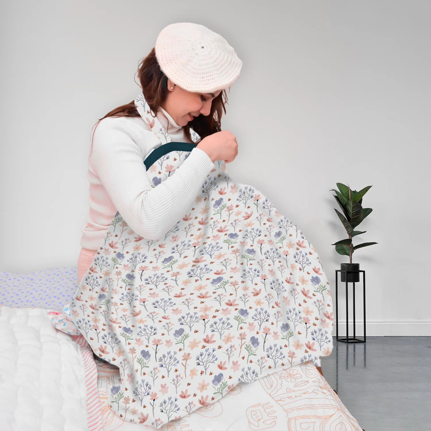 Organic Cotton Muslin Nursing Cover For Breastfeeding | Feeding Apron | 100x70 CM | Pack of 1 - Image 7