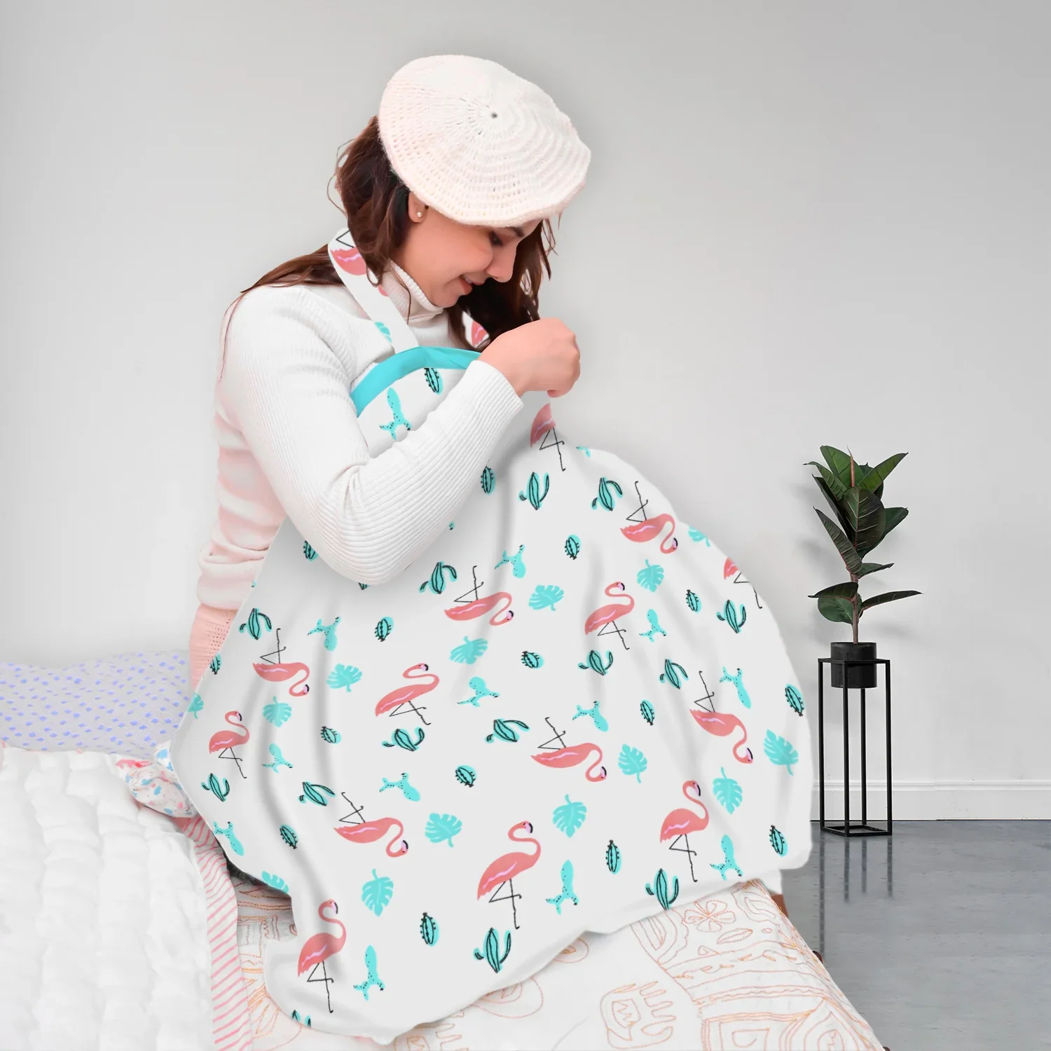 Organic Cotton Muslin Nursing Cover For Breastfeeding | Feeding Apron | 100x70 CM | Pack of 1 - Image 8