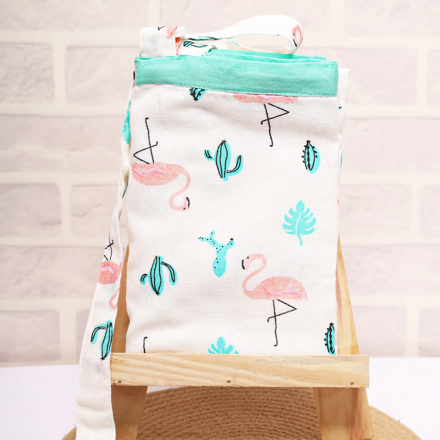 Organic Cotton Muslin Nursing Cover For Breastfeeding Feeding Apron - Flamingo - Image 5