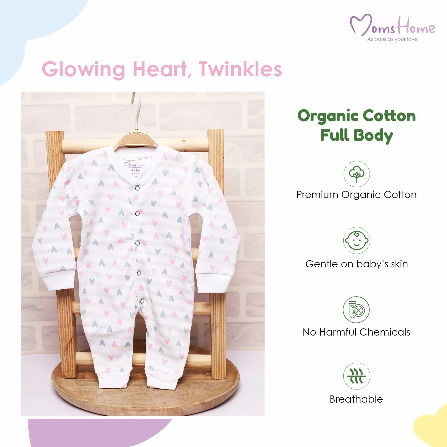 Organic Cotton New Born Baby Full Body Romper | New Born Baby Clothing | Bunny | 3-12 Months | Pack of 1 - Image 8