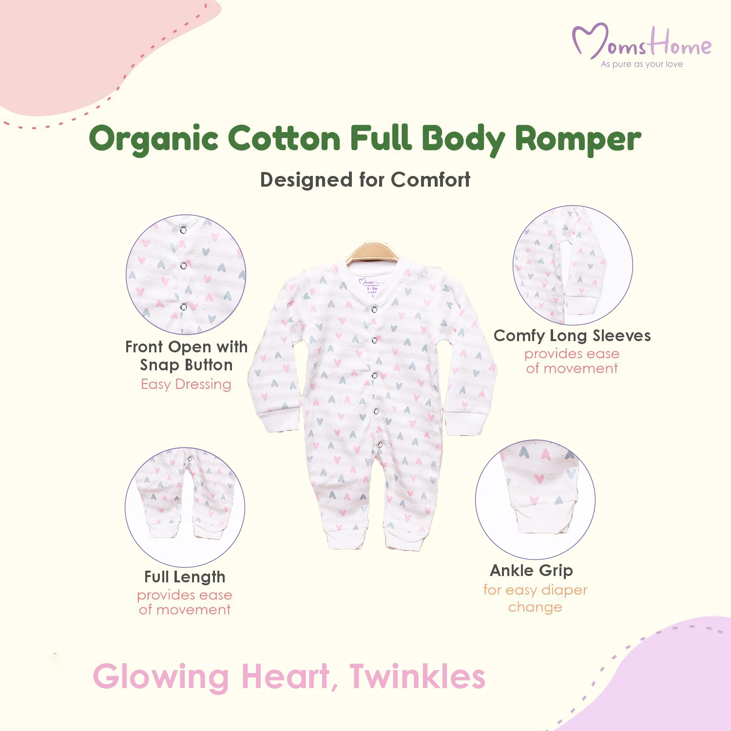 Organic Cotton New Born Baby Full Body Romper | New Born Baby Clothing | Bunny | 3-12 Months | Pack of 1 - Image 9
