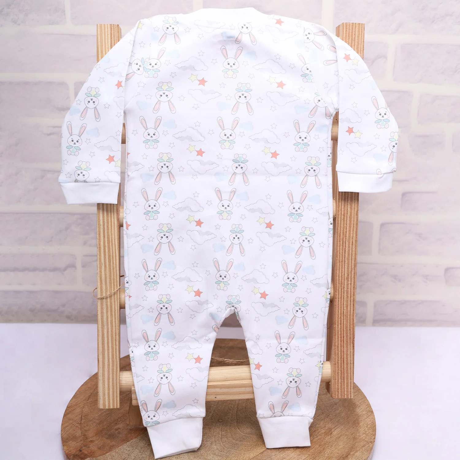 Organic Cotton New Born Baby Full Body Romper | New Born Baby Clothing | Bunny | 3-12 Months | Pack of 1 - Image 3
