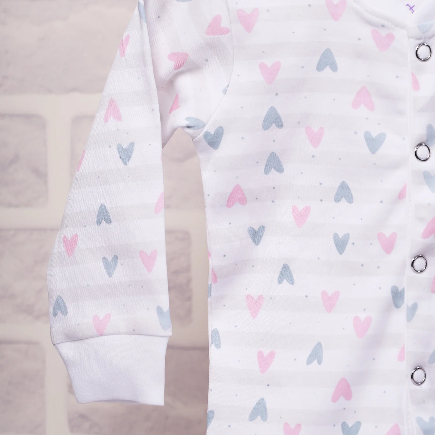 Organic Cotton New Born Baby Full Body Romper | New Born Baby Clothing | Little Hearts | 0-12 Months | Pack of 1 - Image 8