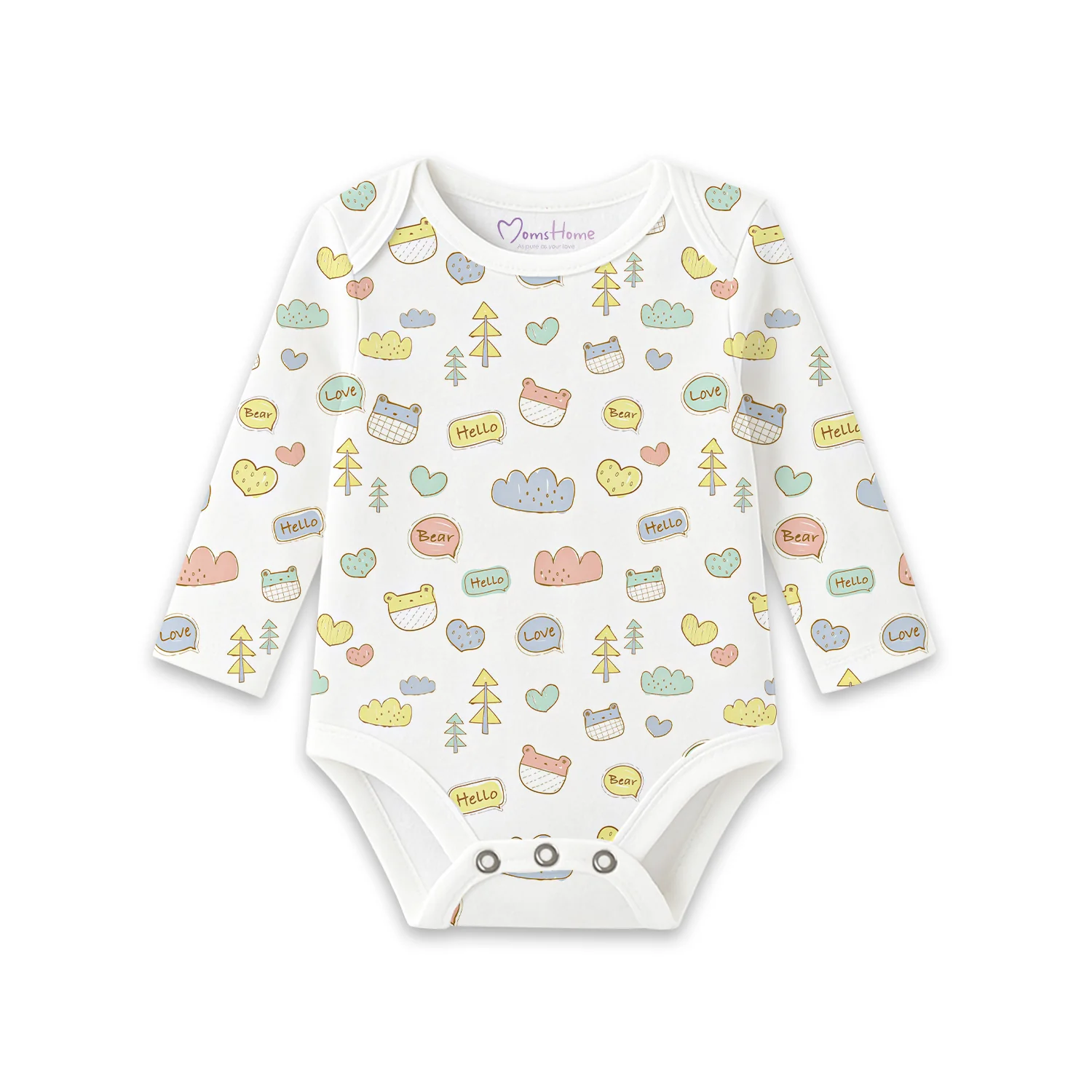 Organic Cotton New Born Baby Full Sleeve Onesie | Newborn Onesie | New Born Baby Dress | 0-6 Months | Pack of 1 - Image 10