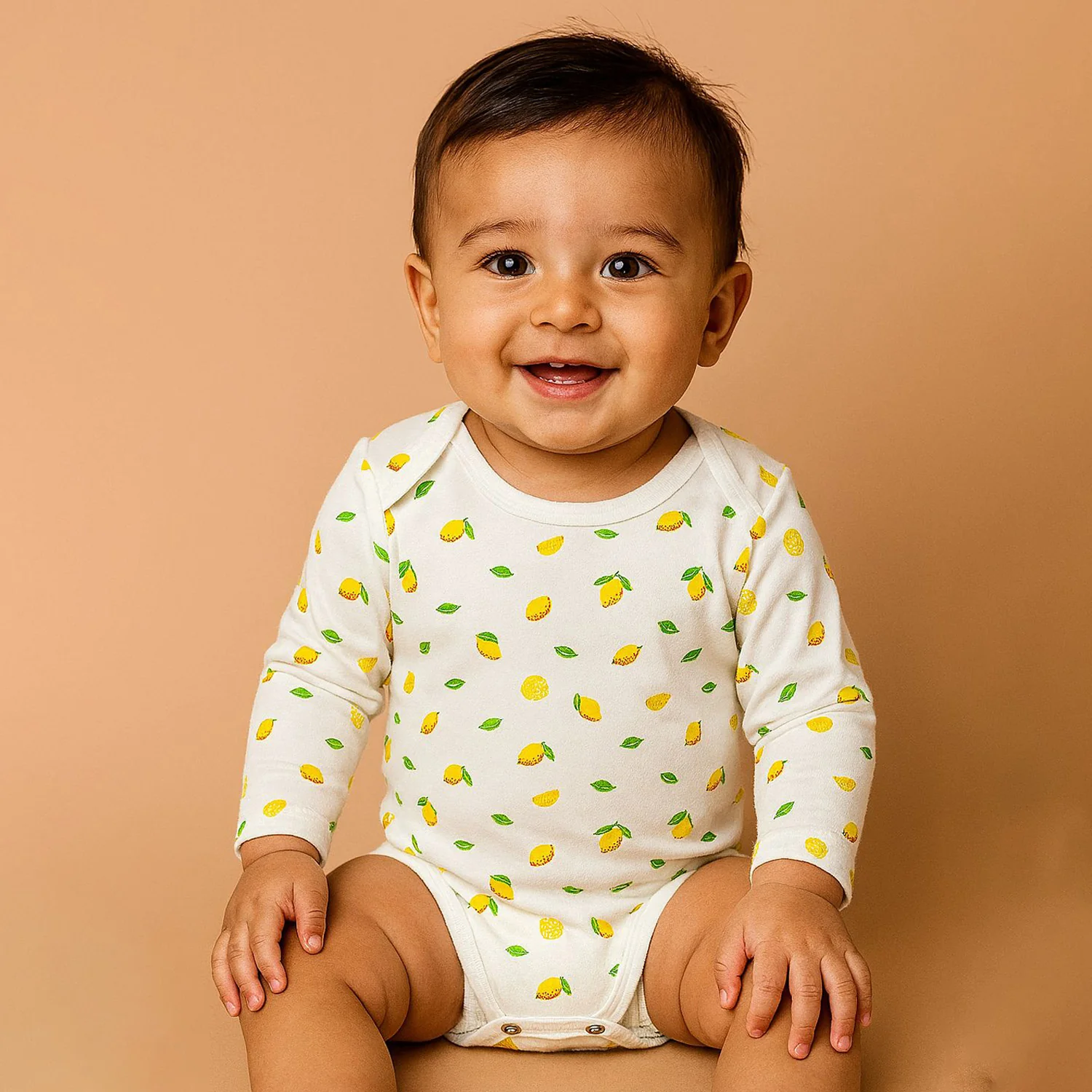 Organic Cotton New Born Baby Full Sleeve Onesie | Newborn Onesie | New Born Baby Dress | 0-6 Months | Pack of 1 - Image 3