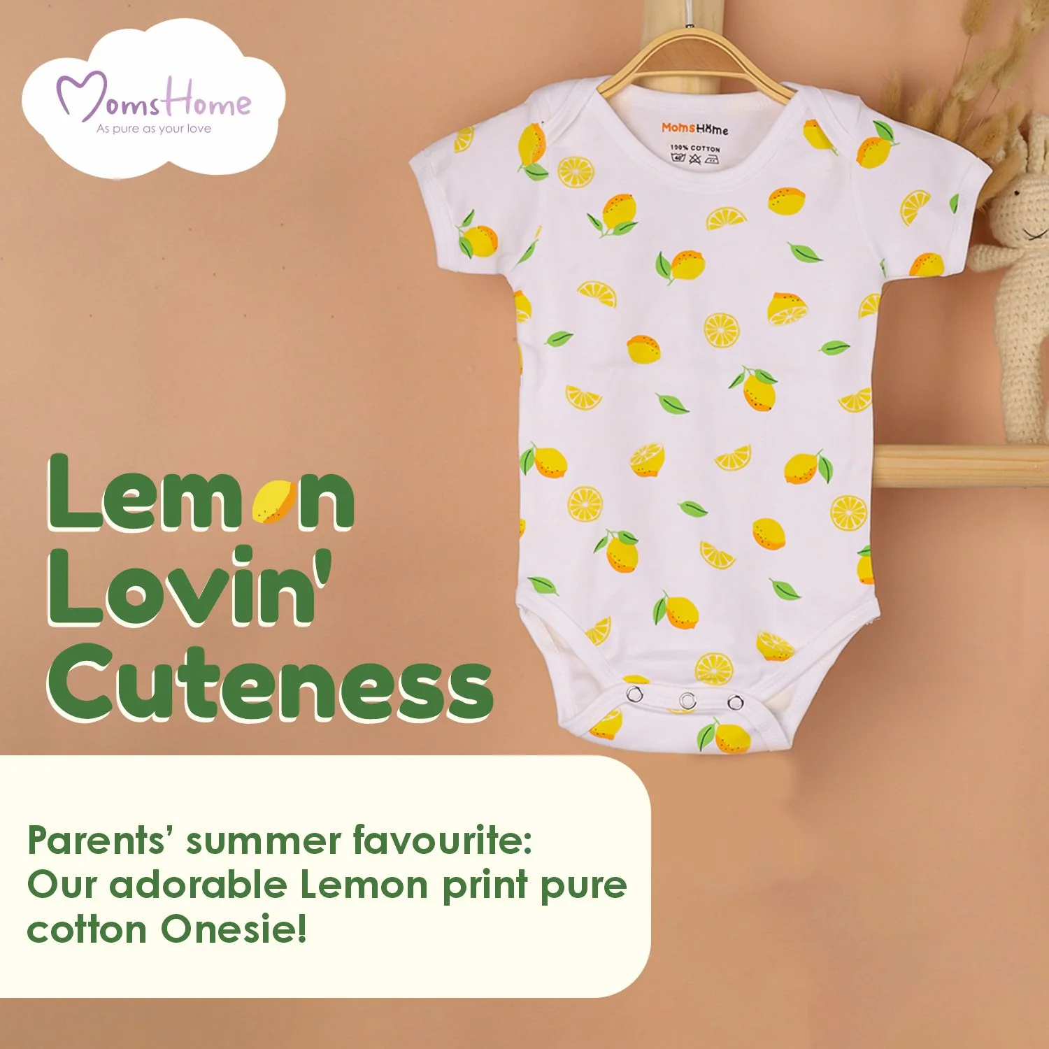 Organic Cotton Baby Essentials Gift Set | Baby Shower Gift Hamper | Baby Clothing Gift Combo | Lemon | Pack of 7 - Image 8
