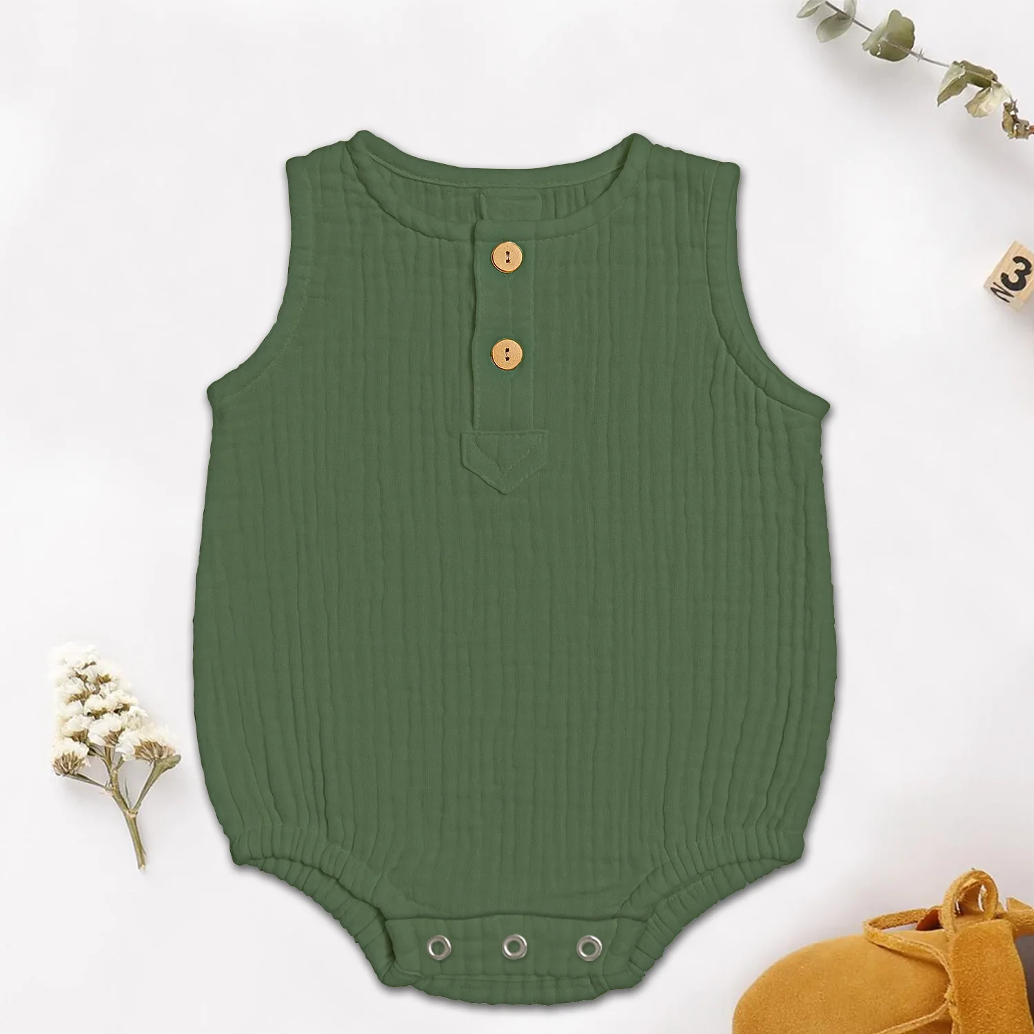 Organic Cotton Onesie For New Born Baby | 0-12 Months | Pack of 3 - Image 4