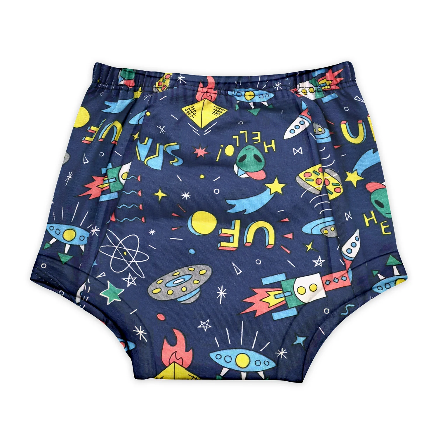 Organic Cotton Unisex Baby Padded Underwear | Lion, Bee, Rocket | Pack of 3 - Image 3