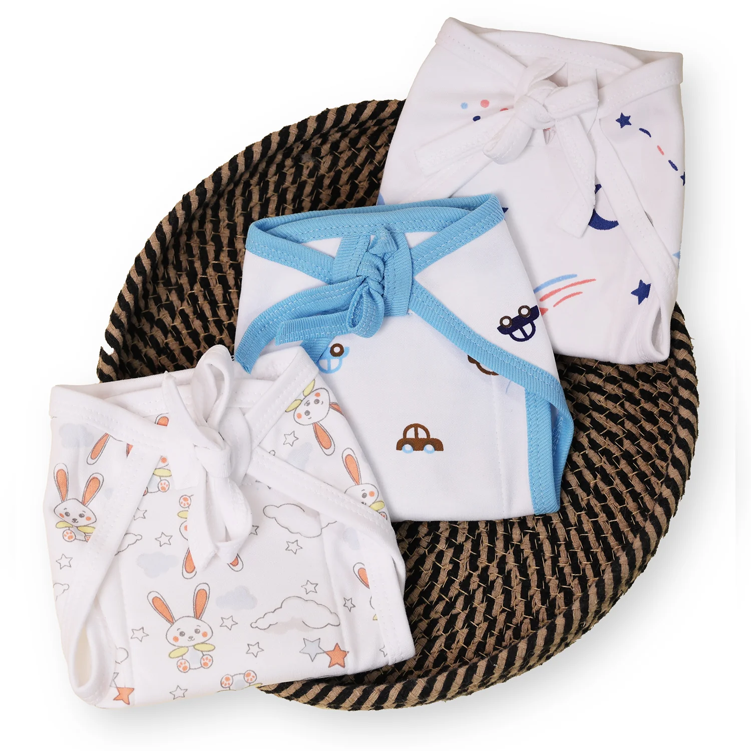 Printed Cushioned Nappies Combo | Organic Cotton Nappies For New Born Baby | 0-6 Months | Galaxy, Car, Bunny | Pack of 3 - Image 7