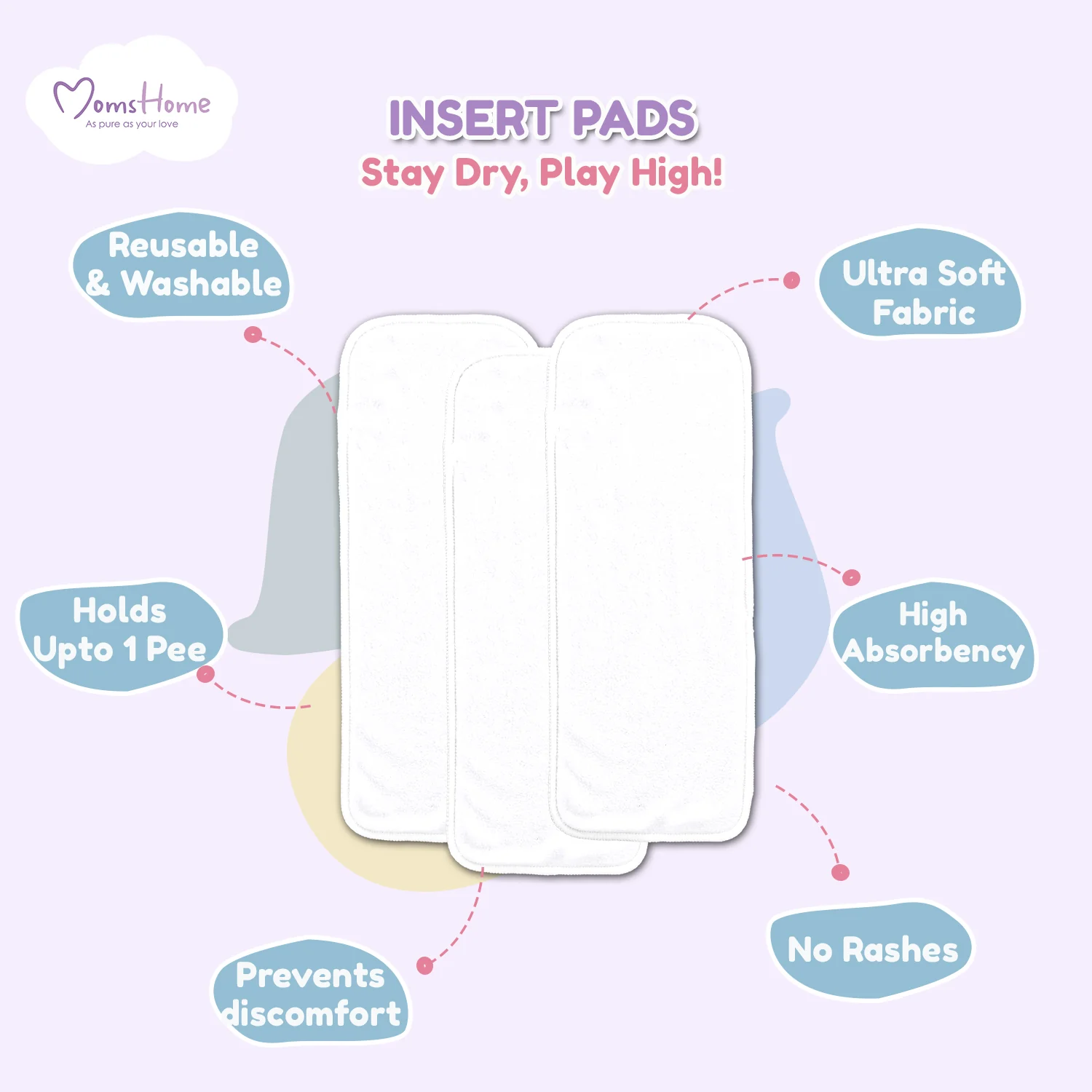 Reusable Washable Cotton Diaper Soaker/ Insert Pad | 0-24 Months - Image 4