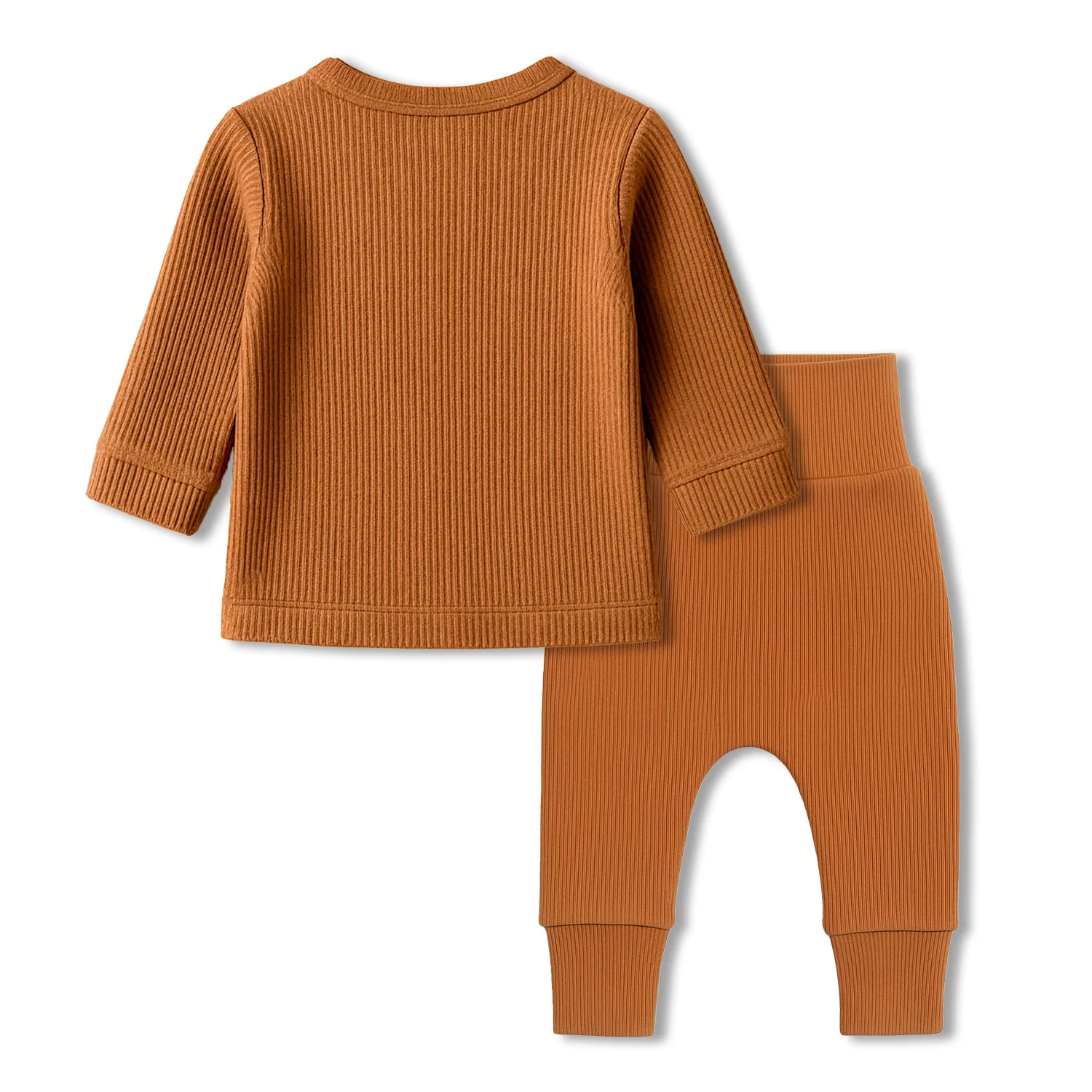Ribbed Organic Cotton Co-ord Set For Newborn Baby | Soft & Breathable Baby Outfit | Baby Dress | 0-6 Months - Image 6