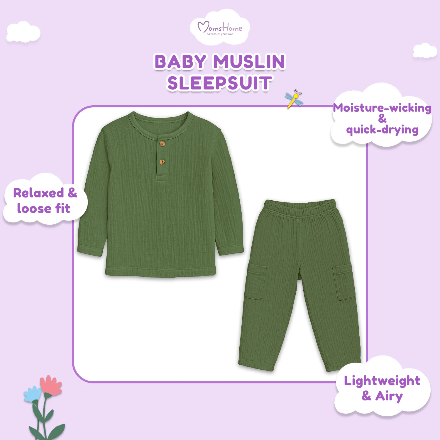 Shirt & Pant Co-ord Set for Kids | Elegant & Comfortable Summer Wear | Organic Cotton Clothing Set | Pack of 1 - Image 5