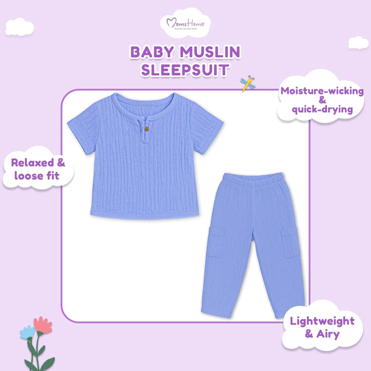 T-Shirt & Pant Co-ord Set for Kids | Elegant & Comfortable Summer Wear | Organic Cotton Clothing Set | Pack of 1 - Image 4