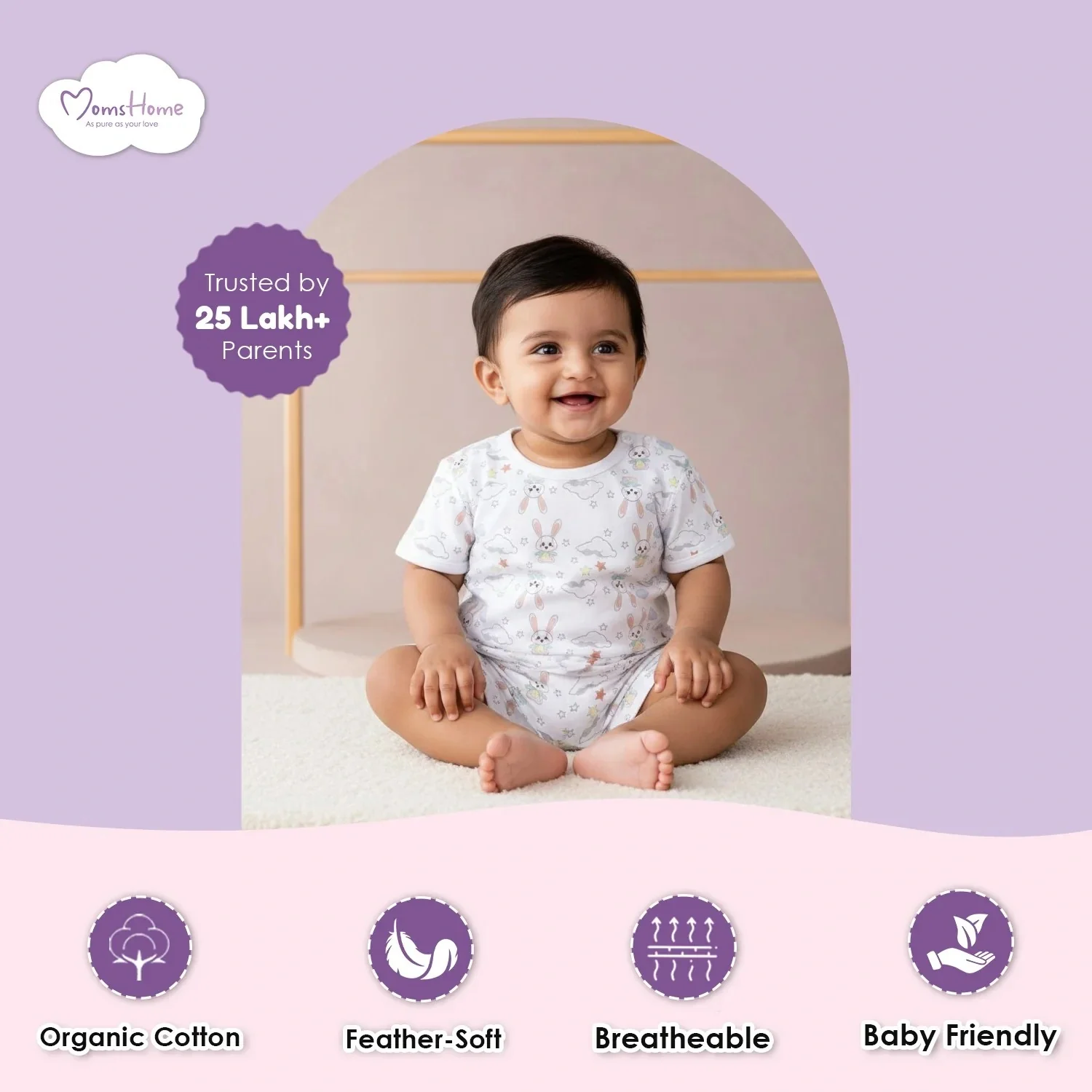 T-Shirt & Shorts Co-ord Set for Kids | Elegant & Comfortable Summer Wear | Organic Cotton Clothing Set | Bunny | Pack of 1 - Image 3