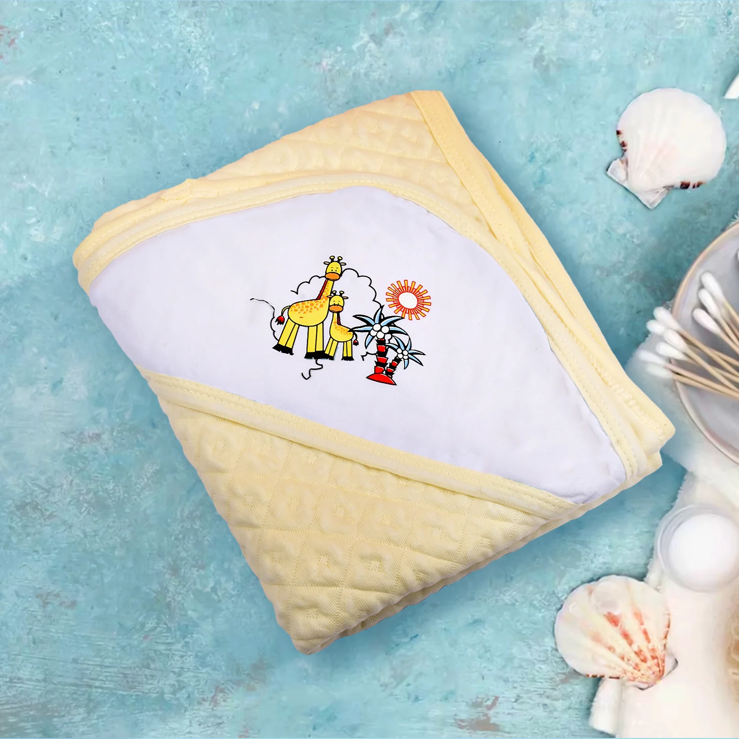 Ultra Soft Cotton Baby Hooded Towel | 70x70 cm | 0-3 Months - Image 10