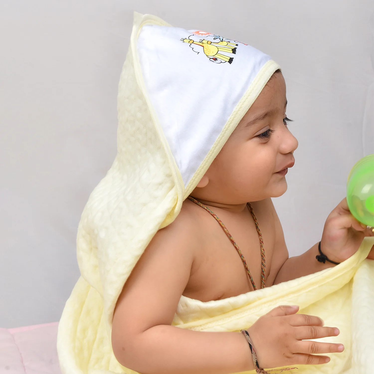 Ultra Soft Cotton Baby Hooded Towel | 70x70 cm | 0-3 Months - Image 3