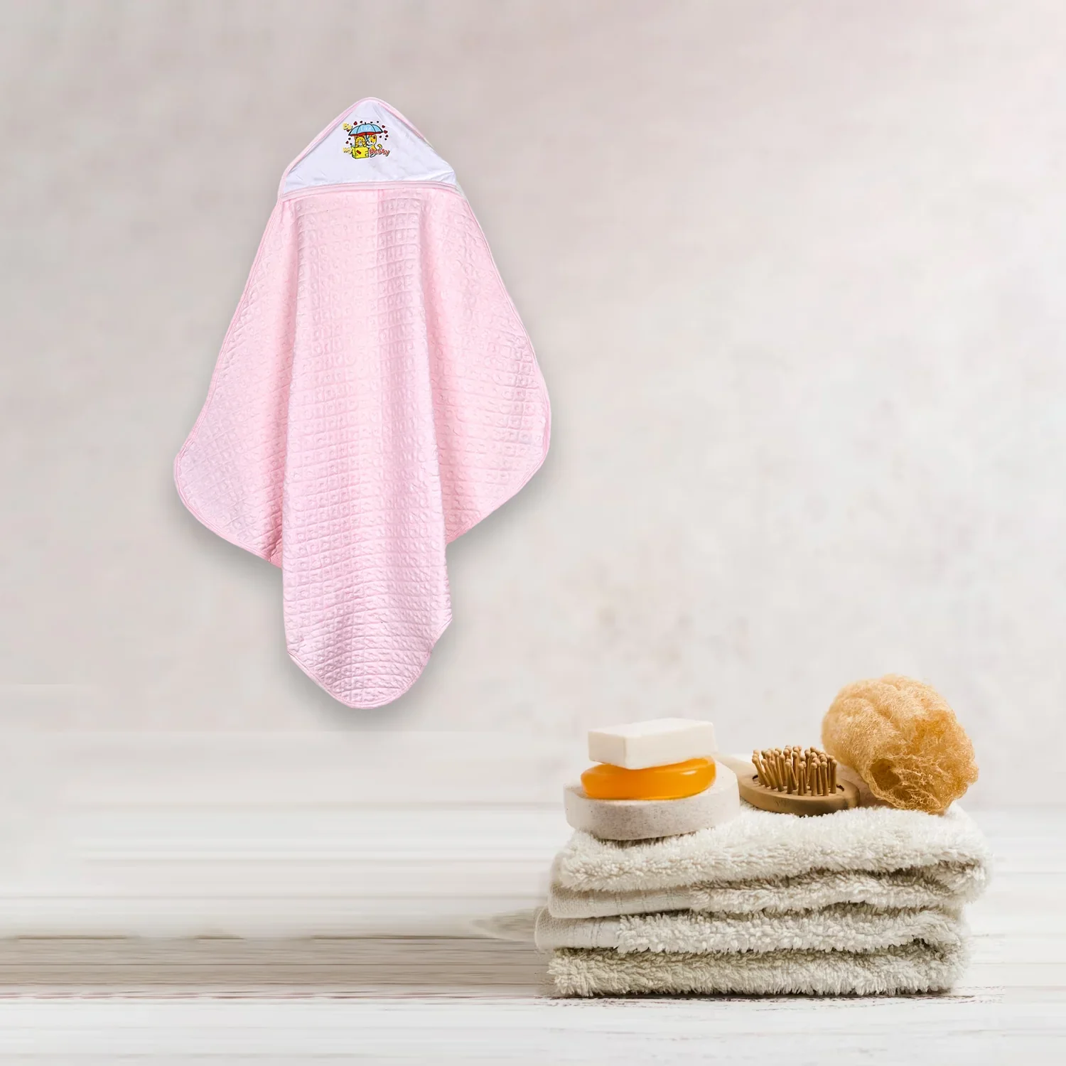 Ultra Soft Cotton Baby Hooded Towel | 70x70 cm | 0-3 Months - Image 9