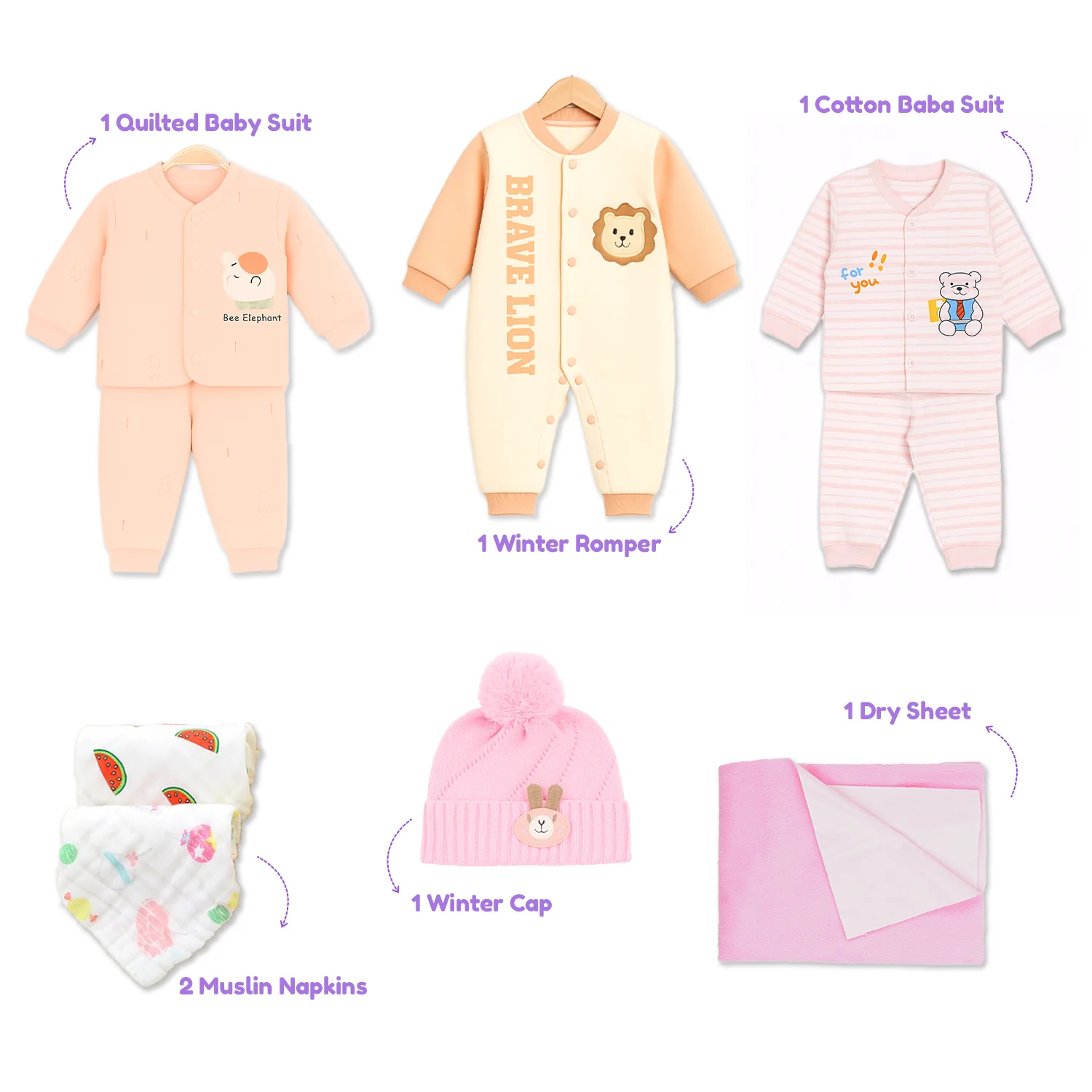 Winter Hospital Kit For Newborn Baby | New Born Baby Essentials Gift Combo | 18 Items | Mixed Design - Image 7