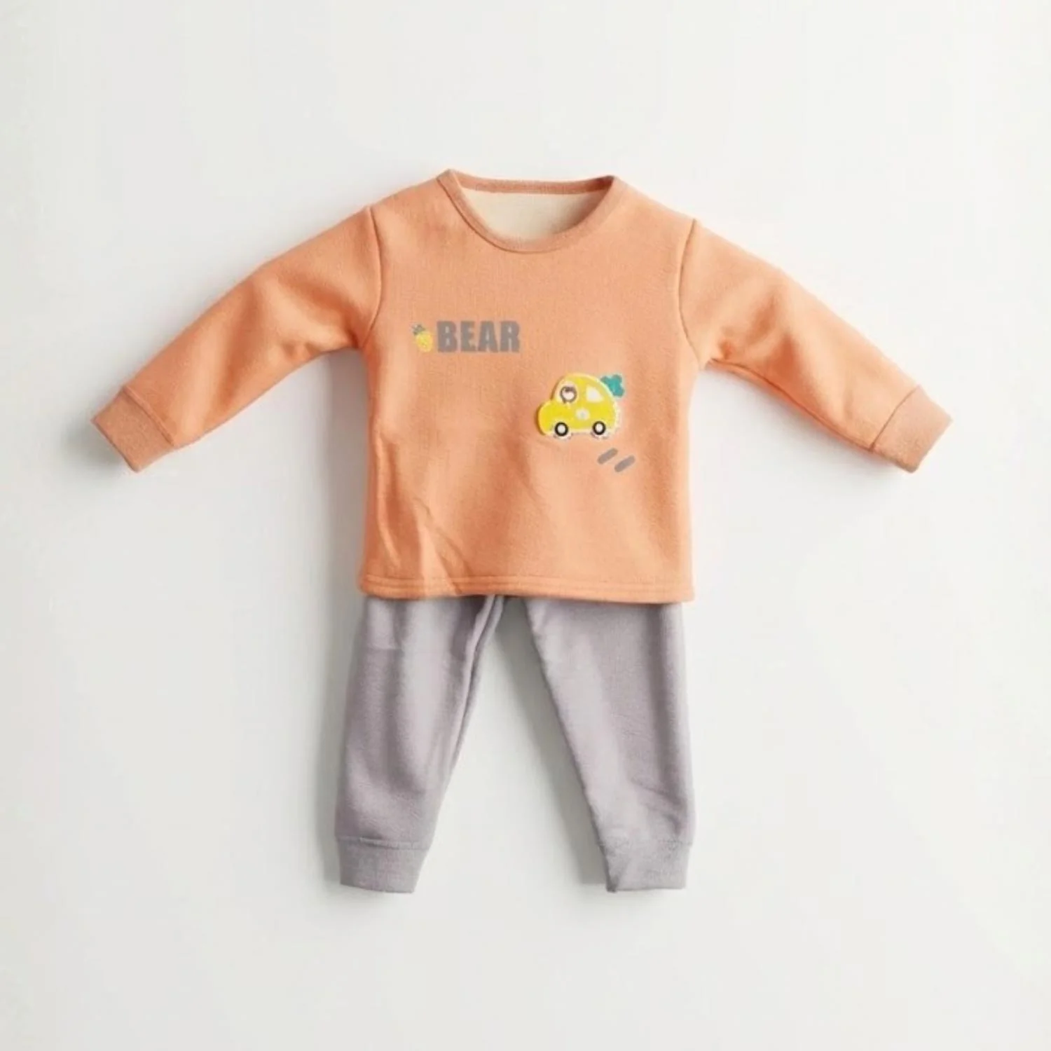 Winter Warm Full Sleeve Co-ord Sets For Baby | Cotton Baby Clothing Set | Bear | 3-12 Months | Set of 1 - Image 2