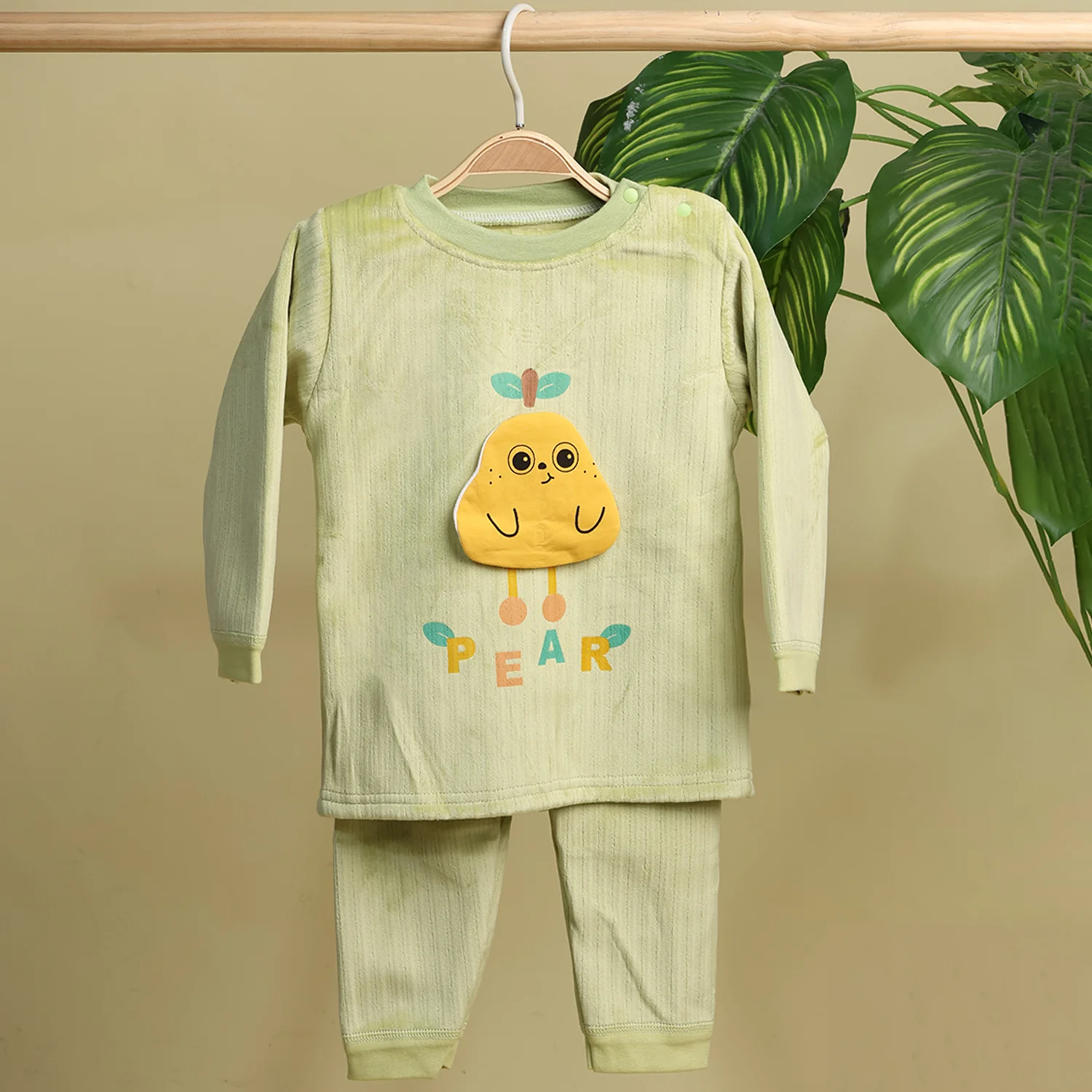 Winter Warm Full Sleeve Co-ord Sets For Baby | Cotton Baby Clothing Set | Pear | Set of 1 - Image 4