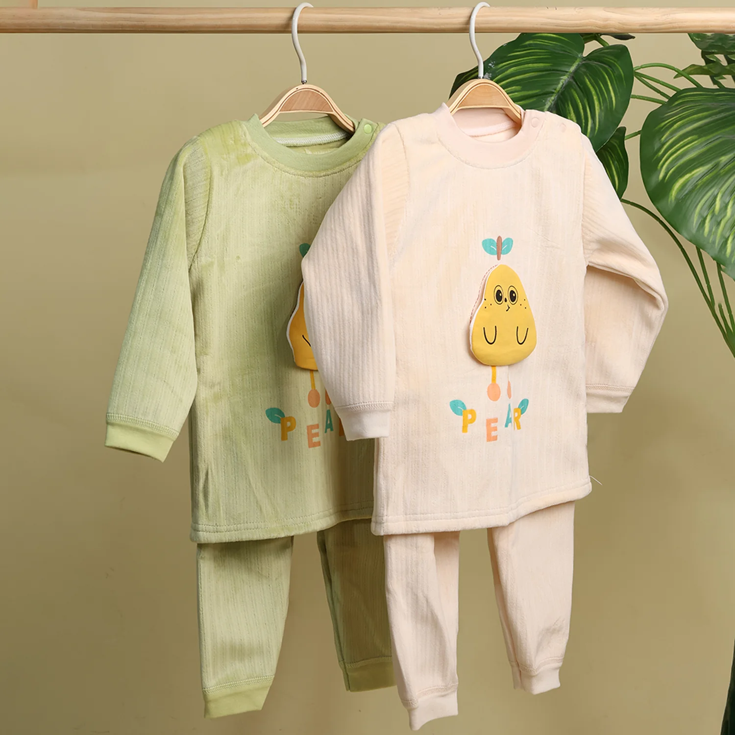 Winter Warm Full Sleeve Co-ord Sets For Baby | Cotton Baby Clothing Set | Pear | Set of 1 - Image 5