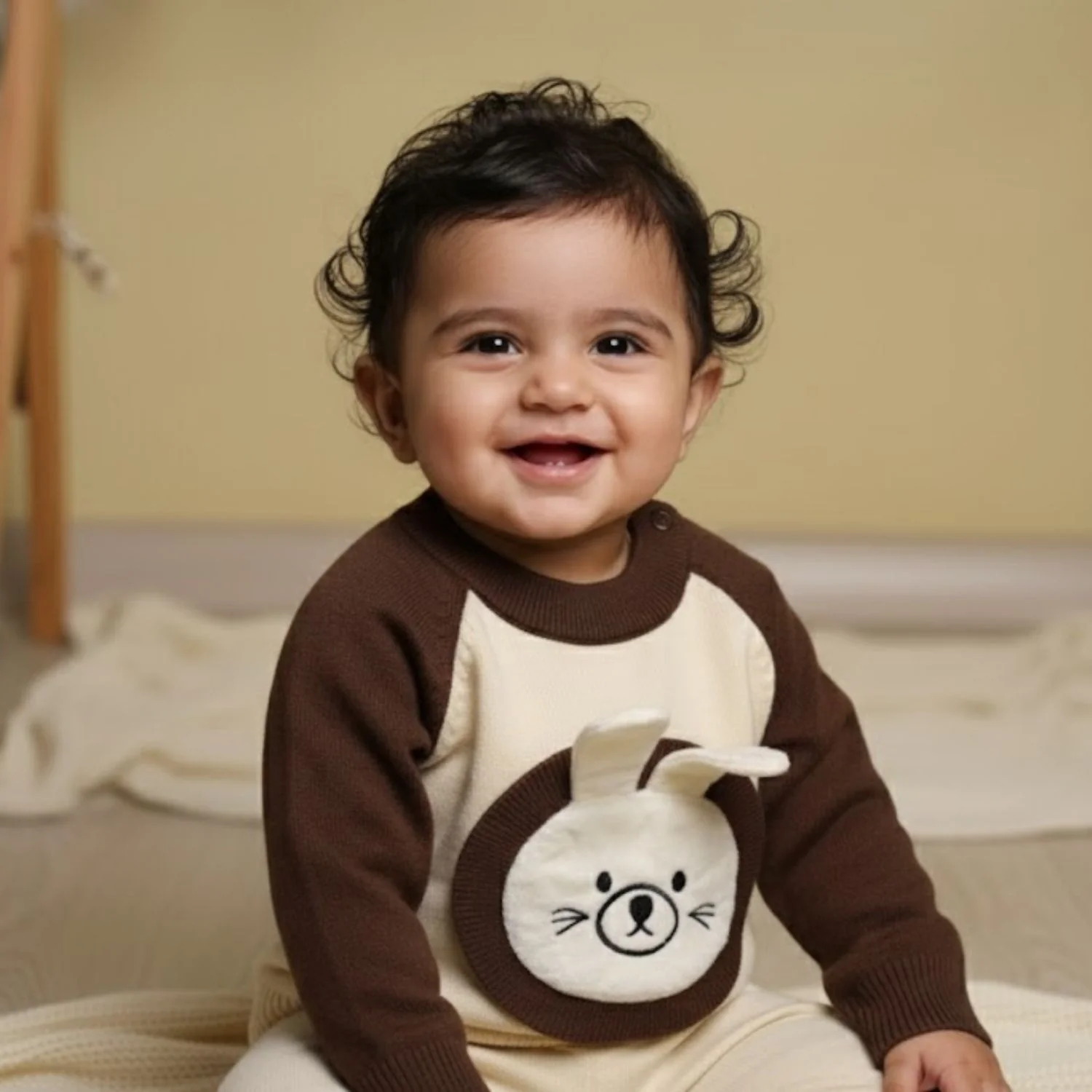 Winter Warm Woollen Full Sleeve Sweater For Baby | Bunny | Pack of 1 - Image 2
