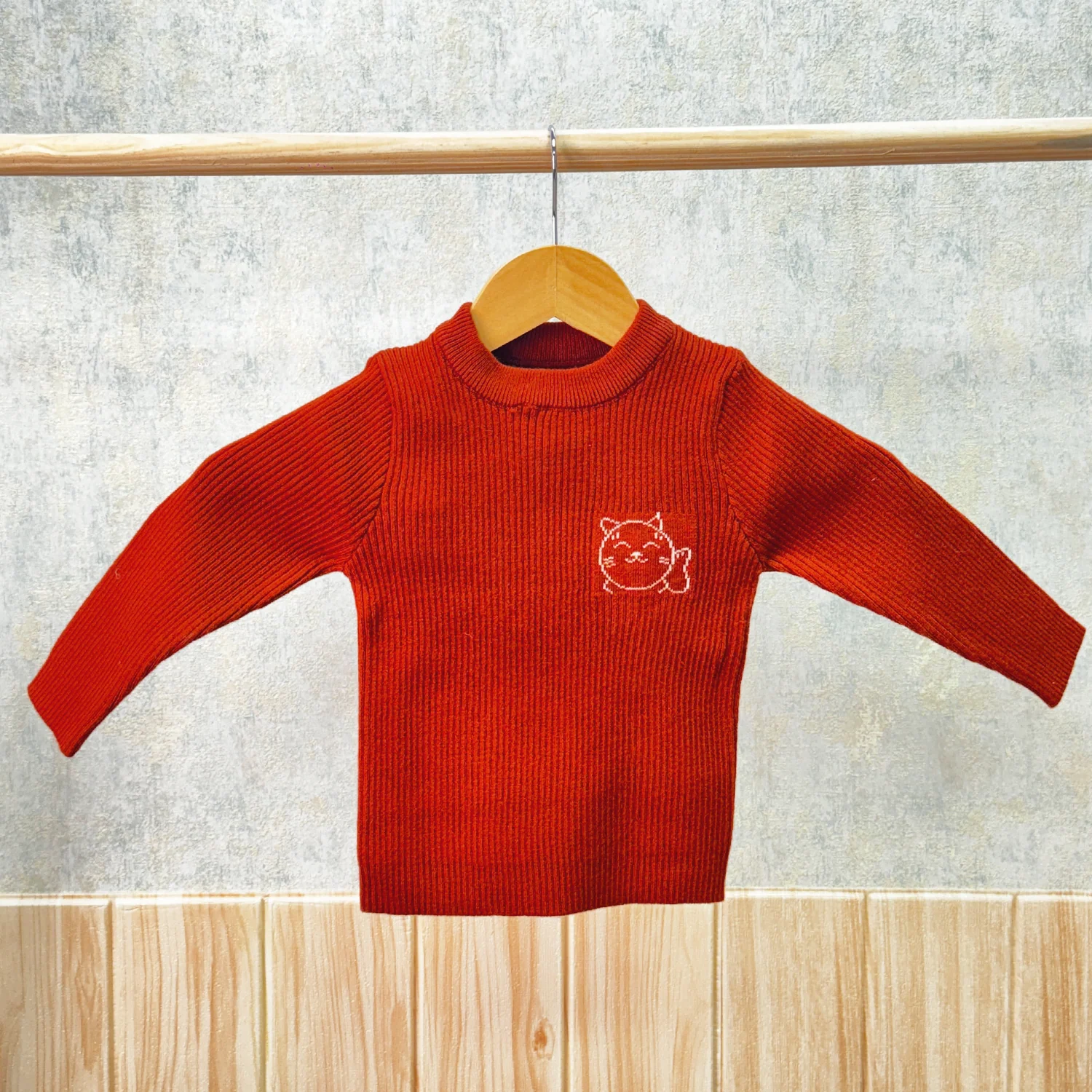 Winter Warm Woollen Full Sleeve Sweater For Baby | Cat | Pack of 1 - Image 4