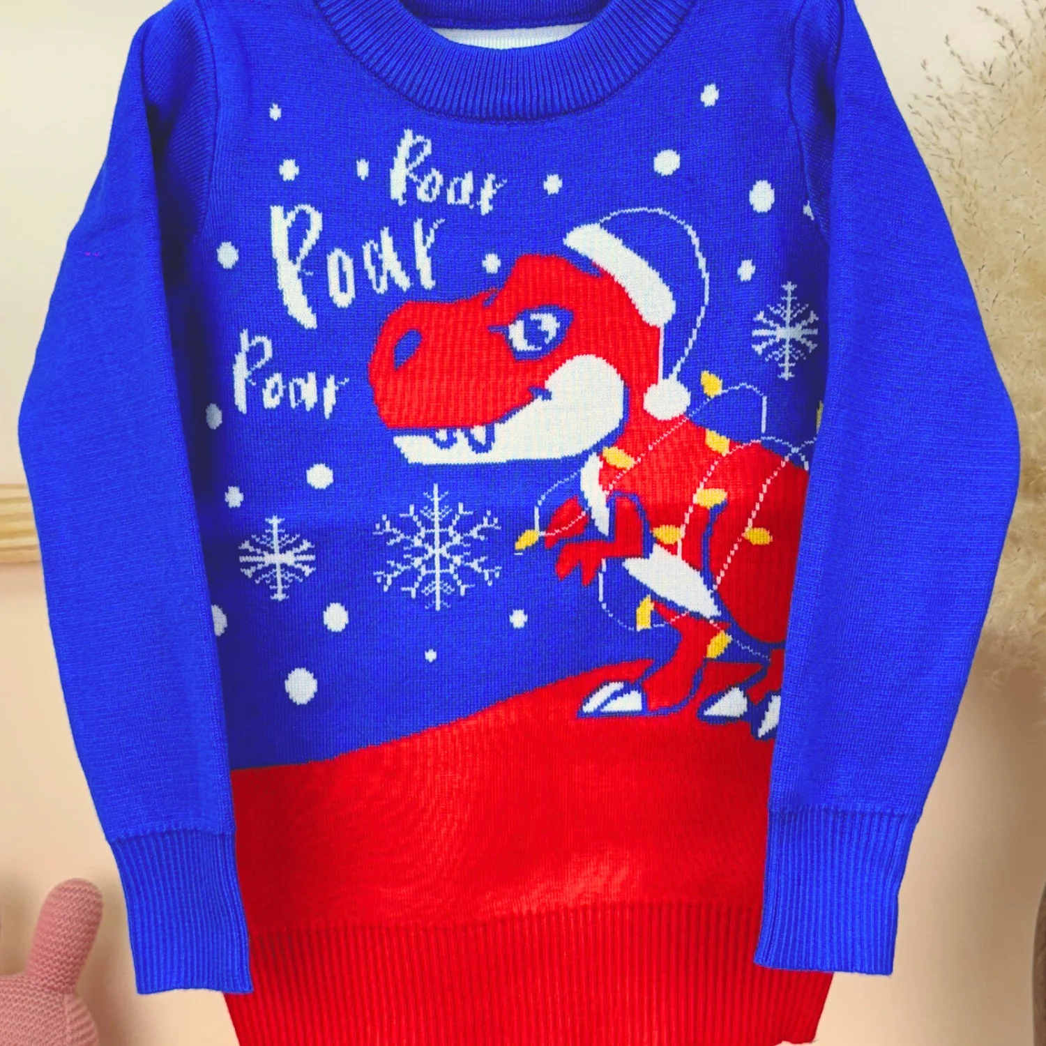 Winter Warm Woollen Full Sleeve Sweater For Baby | Dinosaur | Blue | Pack of 1 - Image 5