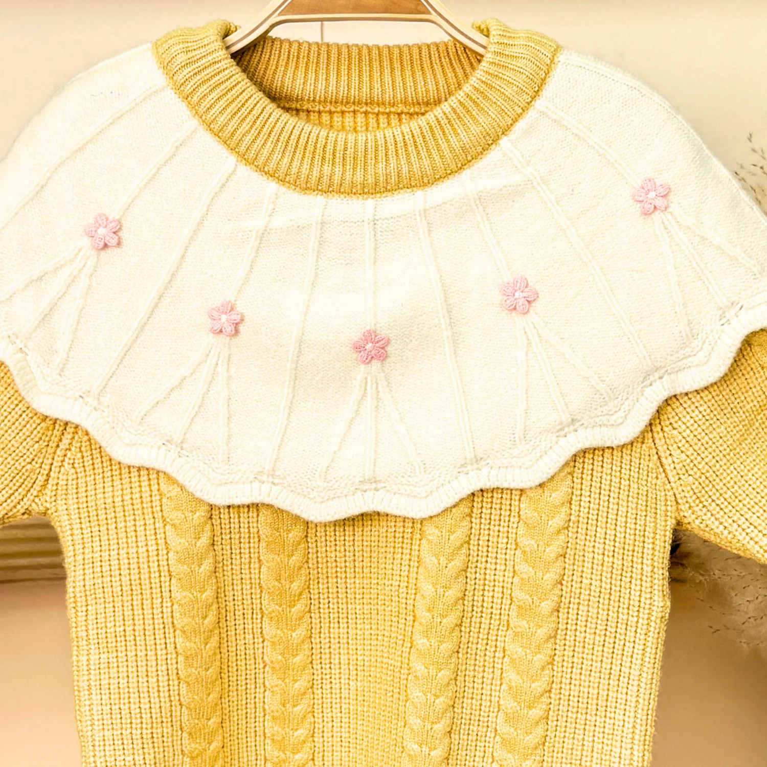 Winter Warm Woollen Full Sleeve Sweater For Baby | Flower | Pack of 1 - Image 6