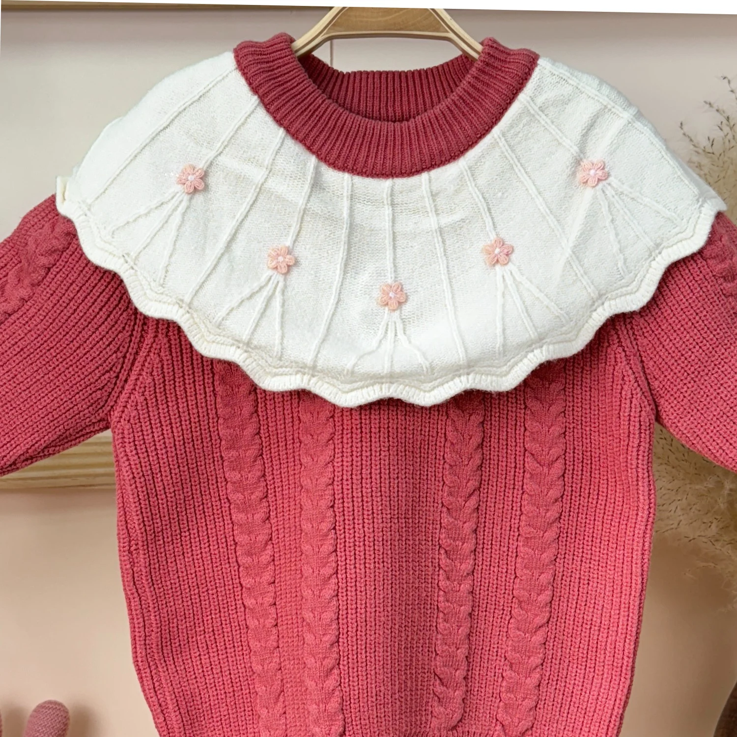 Winter Warm Woollen Full Sleeve Sweater For Baby | Flower | Pack of 1 - Image 7