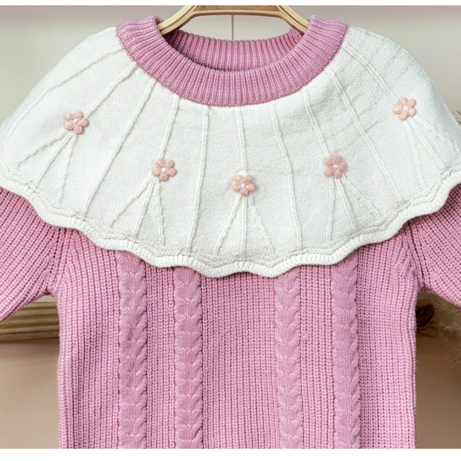 Winter Warm Woollen Full Sleeve Sweater For Baby | Flower | Pack of 1 - Image 8