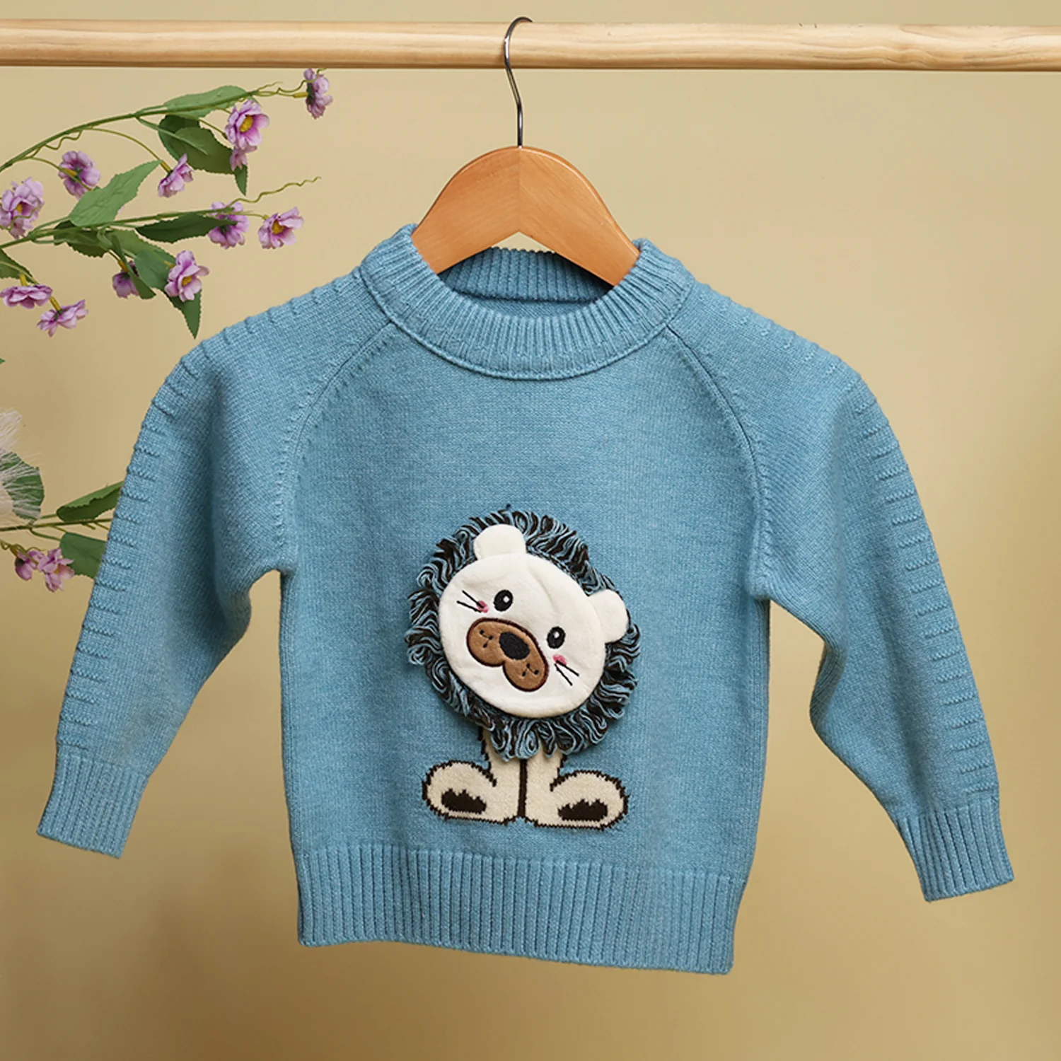 Winter Warm Woollen Full Sleeve Sweater For Baby | Lion | Pack of 1 - Image 5