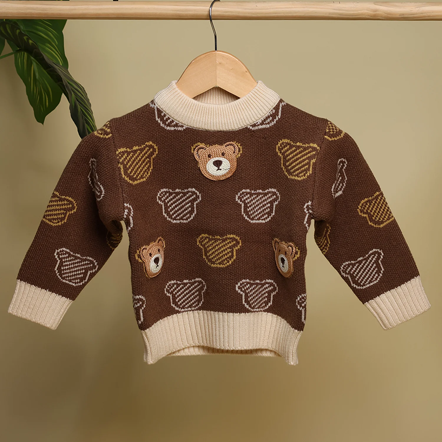 Winter Warm Woollen Full Sleeve Sweater For Baby | Bear | Pack of 1 - Image 5