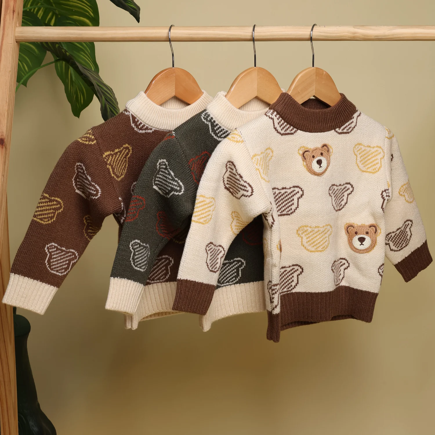 Winter Warm Woollen Full Sleeve Sweater For Baby | Bear | Pack of 1 - Image 6
